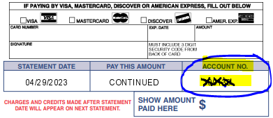 Where to find account number